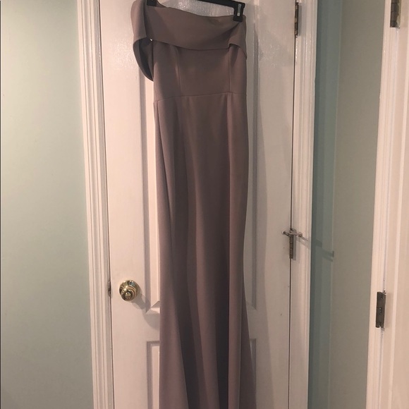 Taupe colored bridesmaid dress - Picture 3 of 4
